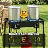 image:imageGiantex 3 Burner Propane Gas Stove  240000 BTU High Pressure Camp Cooker Detachable Legs 020 PSI Adjustable Regulator for BBQ Grilling Brewing Frying31 x 16 x 29 L  W  H