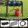 image:imageGiantex 3 Burner Propane Gas Stove  240000 BTU High Pressure Camp Cooker Detachable Legs 020 PSI Adjustable Regulator for BBQ Grilling Brewing Frying345 x 18 x 29 L  W  H