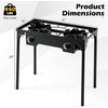 image:imageGiantex 3 Burner Propane Gas Stove  240000 BTU High Pressure Camp Cooker Detachable Legs 020 PSI Adjustable Regulator for BBQ Grilling Brewing Frying31 x 16 x 29 L  W  H