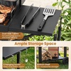 image:imageGiantex Charcoal Grill with 2 Side Tables  Outdoor Smoker BBQ Grill with Adjustable Charcoal Grate Wheels Thermometer Chimney amp Ash Tray for Backyard Party Camping