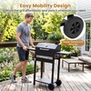 image:imageGiantex Charcoal Grill with 2 Side Tables  Outdoor Smoker BBQ Grill with Adjustable Charcoal Grate Wheels Thermometer Chimney amp Ash Tray for Backyard Party Camping