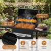 image:imageGiantex Charcoal Grill with 2 Side Tables  Outdoor Smoker BBQ Grill with Adjustable Charcoal Grate Wheels Thermometer Chimney amp Ash Tray for Backyard Party Camping