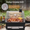 image:imageGiantex Charcoal Grill with 2 Side Tables  Outdoor Smoker BBQ Grill with Adjustable Charcoal Grate Wheels Thermometer Chimney amp Ash Tray for Backyard Party Camping