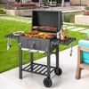 image:imageGiantex Charcoal Grill with Foldable Side Shelf Outdoor BBQ Grill with Adjustable Charcoal Tray Thermometer Shelves amp Ash Tray Portable Barbecue Griddle with Wheels for Backyard Camping Picnic505 x 21 x 46 L x W x H