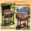 image:imageGiantex Charcoal Grill with Foldable Side Shelf Outdoor BBQ Grill with Adjustable Charcoal Tray Thermometer Shelves amp Ash Tray Portable Barbecue Griddle with Wheels for Backyard Camping Picnic37 x 21 x 38 L  W  H