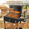 image:imageGiantex Charcoal Grill with Foldable Side Shelf Outdoor BBQ Grill with Adjustable Charcoal Tray Thermometer Shelves amp Ash Tray Portable Barbecue Griddle with Wheels for Backyard Camping Picnic37 x 21 x 38 L  W  H