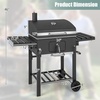 image:imageGiantex Charcoal Grill with Foldable Side Shelf Outdoor BBQ Grill with Adjustable Charcoal Tray Thermometer Shelves amp Ash Tray Portable Barbecue Griddle with Wheels for Backyard Camping Picnic505 x 21 x 46 L x W x H
