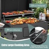 image:imageGiantex Charcoal Grill with Foldable Side Shelf Outdoor BBQ Grill with Adjustable Charcoal Tray Thermometer Shelves amp Ash Tray Portable Barbecue Griddle with Wheels for Backyard Camping Picnic505 x 21 x 46 L x W x H