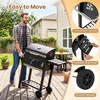 image:imageGiantex Charcoal Grill with Foldable Side Shelf Outdoor BBQ Grill with Adjustable Charcoal Tray Thermometer Shelves amp Ash Tray Portable Barbecue Griddle with Wheels for Backyard Camping Picnic37 x 21 x 38 L  W  H