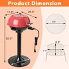 image:imageGiantex Electric BBQ Grill with Warming Rack 1600W Portable Outdoor Electric Grill with Lid Adjustable Temperature NonStick Removable Grates Grease Tray for Patio Camping BalconyRed