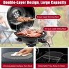 image:imageGiantex Electric BBQ Grill with Warming Rack 1600W Portable Outdoor Electric Grill with Lid Adjustable Temperature NonStick Removable Grates Grease Tray for Patio Camping BalconyBlack