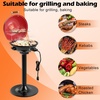 image:imageGiantex Electric BBQ Grill with Warming Rack 1600W Portable Outdoor Electric Grill with Lid Adjustable Temperature NonStick Removable Grates Grease Tray for Patio Camping BalconyRed