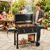 image:imageGiantex Extra Large Charcoal Grill with Oversized 752 sqin Cooking Area  Outdoor Smoker BBQ Grill with 2 Individual Lifting Charcoal Trays Folding Side Tables Wheels amp Protective Cover