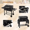 image:imageGiantex Extra Large Charcoal Grill with Oversized 752 sqin Cooking Area  Outdoor Smoker BBQ Grill with 2 Individual Lifting Charcoal Trays Folding Side Tables Wheels amp Protective Cover