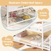 image:imageGiantex House Bunk Bed Twin Over Twin Solid Wood Floor Bunk Bed with Built in Ladder Window amp Safety Guardrail Wooden Kids Low Bunk Beds for Teens Boys amp Girls No Box Spring Needed WhiteWhite