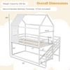image:imageGiantex House Bunk Bed Twin Over Twin Solid Wood Floor Bunk Bed with Built in Ladder Window amp Safety Guardrail Wooden Kids Low Bunk Beds for Teens Boys amp Girls No Box Spring Needed WhiteWhite