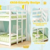 image:imageGiantex House Bunk Bed Twin Over Twin Solid Wood Floor Bunk Bed with Built in Ladder Window amp Safety Guardrail Wooden Kids Low Bunk Beds for Teens Boys amp Girls No Box Spring Needed WhiteWhite