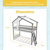 image:imageGiantex House Bunk Bed Twin Over Twin Solid Wood Floor Bunk Bed with Built in Ladder Window amp Safety Guardrail Wooden Kids Low Bunk Beds for Teens Boys amp Girls No Box Spring Needed WhiteWhite  Gray