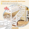 image:imageGiantex House Bunk Bed Twin Over Twin Solid Wood Floor Bunk Bed with Built in Ladder Window amp Safety Guardrail Wooden Kids Low Bunk Beds for Teens Boys amp Girls No Box Spring Needed WhiteWhite