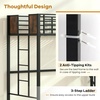 image:imageGiantex Metal Twin Loft Bed with Desk and Storage Shelf Heavy Duty Loft Bed Frame with Buildin Ladder amp Safety Guardrail SpaceSaving Twin Size Loft Bed for Teenager and Adult BlackTwin78L x 405W x 68H