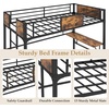 image:imageGiantex Metal Twin Loft Bed with Desk and Storage Shelf Heavy Duty Loft Bed Frame with Buildin Ladder amp Safety Guardrail SpaceSaving Twin Size Loft Bed for Teenager and Adult BlackTwin77L x 40W x 68H