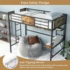 image:imageGiantex Metal Twin Loft Bed with Desk and Storage Shelf Heavy Duty Loft Bed Frame with Buildin Ladder amp Safety Guardrail SpaceSaving Twin Size Loft Bed for Teenager and Adult BlackTwin77L x 40W x 68H