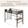 image:imageGiantex Metal Twin Loft Bed with Desk and Storage Shelf Heavy Duty Loft Bed Frame with Buildin Ladder amp Safety Guardrail SpaceSaving Twin Size Loft Bed for Teenager and Adult BlackTwin77L x 40W x 68H