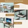 image:imageGiantex Metal Twin Loft Bed with Desk and Storage Shelf Heavy Duty Loft Bed Frame with Buildin Ladder amp Safety Guardrail SpaceSaving Twin Size Loft Bed for Teenager and Adult BlackTwin77L x 40W x 68H