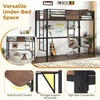 image:imageGiantex Metal Twin Loft Bed with Desk and Storage Shelf Heavy Duty Loft Bed Frame with Buildin Ladder amp Safety Guardrail SpaceSaving Twin Size Loft Bed for Teenager and Adult BlackTwin78L x 405W x 68H