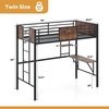 image:imageGiantex Metal Twin Loft Bed with Desk and Storage Shelf Heavy Duty Loft Bed Frame with Buildin Ladder amp Safety Guardrail SpaceSaving Twin Size Loft Bed for Teenager and Adult BlackTwin78L x 405W x 68H