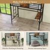 image:imageGiantex Metal Twin Loft Bed with Desk and Storage Shelf Heavy Duty Loft Bed Frame with Buildin Ladder amp Safety Guardrail SpaceSaving Twin Size Loft Bed for Teenager and Adult BlackTwin77L x 40W x 68H