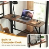 image:imageGiantex Metal Twin Loft Bed with Desk and Storage Shelf Heavy Duty Loft Bed Frame with Buildin Ladder amp Safety Guardrail SpaceSaving Twin Size Loft Bed for Teenager and Adult BlackTwin78L x 405W x 68H