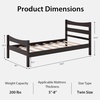 image:imageGiantex Wood Twin Bed Frames with Headboard Modern Platform Bed with Wooden Slats Support UnderBed Storage Space No Box Spring Needed Twin Bed Frames for Kids Guest Adults WalnutEspresso