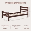 image:imageGiantex Wood Twin Bed Frames with Headboard Modern Platform Bed with Wooden Slats Support UnderBed Storage Space No Box Spring Needed Twin Bed Frames for Kids Guest Adults WalnutWalnut