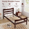 image:imageGiantex Wood Twin Bed Frames with Headboard Modern Platform Bed with Wooden Slats Support UnderBed Storage Space No Box Spring Needed Twin Bed Frames for Kids Guest Adults WalnutWalnut
