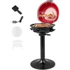 image:imageGiantex Electric BBQ Grill with Warming Rack 1600W Portable Outdoor Electric Grill with Lid Adjustable Temperature NonStick Removable Grates Grease Tray for Patio Camping BalconyRed