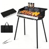image:imageGiantex Portable Charcoal Grill with Detachable Legs  Foldable Compact BBQ Grill with Adjustable Grate Spice Rack amp Carrying Bag for Backyard Party Camping Tailgating