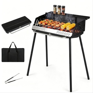 image:imageGiantex Portable Charcoal Grill with Detachable Legs  Foldable Compact BBQ Grill with Adjustable Grate Spice Rack amp Carrying Bag for Backyard Party Camping Tailgating