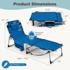 image:imageGiantex 2Pack Tanning Chair with 5 Adjustable Position Face amp Arm Hole HandShoulder Strap Removable Pillow Side Pocket 330 Lbs Capacity Lounge Chair Outdoor for Beach Sunbathing BlueBlue