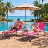image:imageGiantex 2Pack Tanning Chair with 5 Adjustable Position Face amp Arm Hole HandShoulder Strap Removable Pillow Side Pocket 330 Lbs Capacity Lounge Chair Outdoor for Beach Sunbathing BluePink Stripe