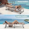 image:imageGiantex 2Pack Tanning Chair with 5 Adjustable Position Face amp Arm Hole HandShoulder Strap Removable Pillow Side Pocket 330 Lbs Capacity Lounge Chair Outdoor for Beach Sunbathing BlueBeige