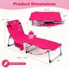 image:imageGiantex 2Pack Tanning Chair with 5 Adjustable Position Face amp Arm Hole HandShoulder Strap Removable Pillow Side Pocket 330 Lbs Capacity Lounge Chair Outdoor for Beach Sunbathing BluePink