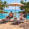 image:imageGiantex 2Pack Tanning Chair with 5 Adjustable Position Face amp Arm Hole HandShoulder Strap Removable Pillow Side Pocket 330 Lbs Capacity Lounge Chair Outdoor for Beach Sunbathing BlueGrey