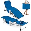 image:imageGiantex 2Pack Tanning Chair with 5 Adjustable Position Face amp Arm Hole HandShoulder Strap Removable Pillow Side Pocket 330 Lbs Capacity Lounge Chair Outdoor for Beach Sunbathing BlueBlue