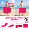 image:imageGiantex 2Pack Tanning Chair with 5 Adjustable Position Face amp Arm Hole HandShoulder Strap Removable Pillow Side Pocket 330 Lbs Capacity Lounge Chair Outdoor for Beach Sunbathing BluePink
