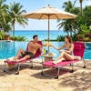 image:imageGiantex 2Pack Tanning Chair with 5 Adjustable Position Face amp Arm Hole HandShoulder Strap Removable Pillow Side Pocket 330 Lbs Capacity Lounge Chair Outdoor for Beach Sunbathing BluePink