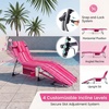 image:imageGiantex 2Pack Tanning Chair with 5 Adjustable Position Face amp Arm Hole HandShoulder Strap Removable Pillow Side Pocket 330 Lbs Capacity Lounge Chair Outdoor for Beach Sunbathing BluePink Stripe