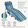 image:imageGiantex 2Pack Tanning Chair with 5 Adjustable Position Face amp Arm Hole HandShoulder Strap Removable Pillow Side Pocket 330 Lbs Capacity Lounge Chair Outdoor for Beach Sunbathing BlueStripe