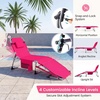 image:imageGiantex 2Pack Tanning Chair with 5 Adjustable Position Face amp Arm Hole HandShoulder Strap Removable Pillow Side Pocket 330 Lbs Capacity Lounge Chair Outdoor for Beach Sunbathing BluePink