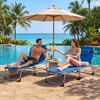 image:imageGiantex 2Pack Tanning Chair with 5 Adjustable Position Face amp Arm Hole HandShoulder Strap Removable Pillow Side Pocket 330 Lbs Capacity Lounge Chair Outdoor for Beach Sunbathing BlueBlue